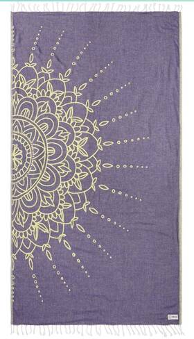 Sand Cloud Scs21tow002grarg Beach Towel 37inx67in - Flower Mandala-grape