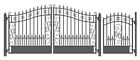 Set12x4vend Aleko Venice Style Dual Swing Driveway Steel Gate 655222804846