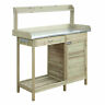 V10-460 Convenience Concepts Deluxe Wooden Potting Bench With Cabinet 095285415038