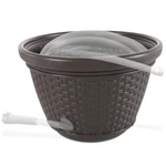 Suncast 100 Foot Resin Wicker Garden Water Hose Caddy Storage Holder Pot, Java. Fixed Price $39.99.