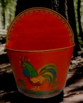 Foreside Red Rooster Mail Holder Dry Flower Planter Farmhouse Metal Handpainted. Fixed Price $29.25.