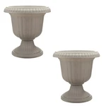 Southern Patio 14" Outdoor Lightweight Resin Utopian Urn Planter, Stone (2 Pack). Fixed Price $31.99.