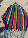 New Multicolor Striped Nylon Travel Hammock Portable Camping Swing 450LB. Fixed Price $25.95.