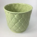 Napcoware Ceramic Light Green Glazed Pot Planter 7" Peacock Feather Pattern. Fixed Price $12.94.