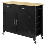 Crosley Savannah Wood Top Kitchen Island Cart In Black. Fixed Price $313.84.
