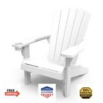 Keter Alpine Adirondack Resin Outdoor Furniture Patio Chairs With Cup Holder-per. Fixed Price $180.25.