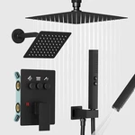 Rainfall Shower System Faucet Set Push Button Diverter 2IN1 Handheld Head. Fixed Price $215.99.