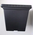 11" Black Serene Square Plastic Planters - Set Of 2 Pots Flower. Fixed Price $19.00.