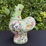 Vintage Handmade Mosaic Furniture Tile Rooster Chicken Figurine Decor 12.5 X 11. Fixed Price $395.00.
