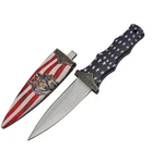Stars Stripes Boot Knife American Flag Handle With Wolf Art Sheath. Fixed Price $16.16.