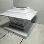 Hampton Bay White 2 Pack Solar Post Light Caps Rechargeable Led X4.7X6.3. Fixed Price $24.99.