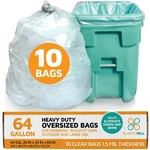 Plasticmill Heavy Duty Trash Bags - Clear Garbage Tall Tr.... Fixed Price $33.08.