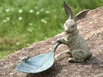 Rabbit Bunny And Leaf Bird Feeder Garden Sculpture Statue Cast Iron Spi Home. Fixed Price $76.90.