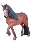 6' Brown Working Horse With Black Mane Life Size Resin Statue Prop Display. Fixed Price $3000.00.