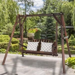 78" Swing Stand A-frame Porch Set Wood Bench Patio Furniture Outdoor Yard. Fixed Price $155.81.