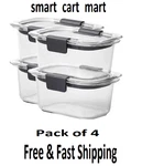 Rubbermaid Brilliance 1.3 Cup Stain-proof Food Storage Container, Pack 4. Fixed Price $17.98.