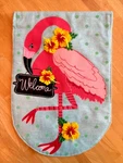 Yard Garden Flag Flamingo Welcome Evergreen Heavy Duty Burlap 18" X 12". Fixed Price $9.99.