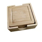 Better Homes & Gardens Bamboo Coaster Set Light Wood 4 With Stand. Fixed Price $13.00.