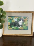 Vintage Hallmark Cat Garden Wall Art 1987 Framed Cottage Decor 14.75 X12. Fixed Price $30.60.