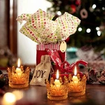 2 Clear Votive Tealight King Crown Shape Textured Glass Candle Holders New Lot. Fixed Price $14.99.
