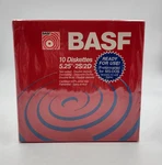 Basf 10 Diskettes 5.25" 2S/HD Two-sided Dbl Density Floppy Disks 54368 New Nos. Fixed Price $12.95.
