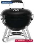 Napoleon Legend 14-INCH Portable Charcoal Kettle Grill, Black, Chrome-plated Coo. Fixed Price $116.71.