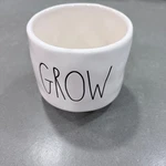 Rae Dunn Grow Ceramic Footed Planter Pot White Artisan Collection By Magenta. Fixed Price $12.00.