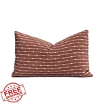 Crumbs Home Fall Lumbar Pillow Cover 12X20" Water Repellent Rust Stripes. Fixed Price $45.00.