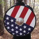 24'' Handmade Usa Viking Gokstad Round Shield American Flag Larp Reenactment. Fixed Price $102.60.