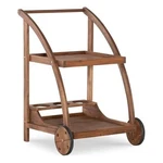 Linon Catalan Outdoor Serving Trolley 2 Levels With Wheels Acorn Brown Wood. Fixed Price $102.74.