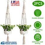 2X Garden Hanger Macrame Net Hanging Planter Basket Rope Pot Holder Decor. Fixed Price $13.60.