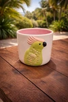 New Ceramic Indoor / Outdoor Green Parrot Tropical Flower Planter Pot. Fixed Price $24.99.