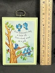 Vintage Hallmark Plaque Wall Art Friendship Gift Blue Birds Kind 3-1/4" X 4-1/2". Fixed Price $14.89.