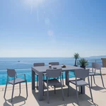 Loft Outdoor Dining Set With 6 Arm Chairs And 55 Inch Extension Table Dark Gray. Fixed Price $1342.00.