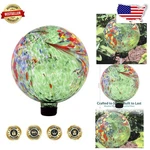 Sunnydaze 10" Artistic Green Glass Gazing Ball - Elegant Outdoor Garden Orb. Fixed Price $136.99.