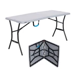 Lifetime 5 Foot Rectangle Fold-in-half Table, Indoor/outdoor Essential, Gray. Fixed Price $50.99.