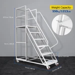 6 Step Rolling Ladder Mobile Stairs W/ Wheels Non-slip Industrial. Fixed Price $475.99.