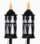 Sunnydaze WKO-103 Black/silver Tulip Design Steel Torch Jar (SET-OF-2 Lights). Fixed Price $34.99.