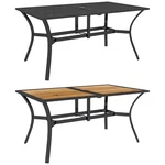 Outsunny Outdoor Dining Table With Umbrella Hole Patio. Fixed Price $184.99.