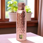 100% Pure Copper Hammered Water Bottle 1000ML For Yoga Good Health Benefits. Fixed Price $20.80.