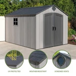 Lifetime 8 X 12.5 Ft. Outdoor Steel And Plastic Storage Shed Gray White. Fixed Price $1772.00.