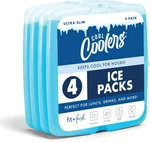 Coolers By 4 Slim Ice Packs, Quick Freeze Space Saving Reusable. Fixed Price $16.95.