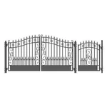 Aleko Venice Style Garden Steel Dual Driveway Gate 12 Ft With Pedestrian. Fixed Price $2899.00.
