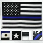 Embroidered Sewn Thin Blue Line Flag 12X18 Police Boat Grommets Nylon Poly. Fixed Price $12.88.