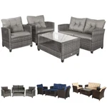 Outsunny 4 Pc Outdoor Patio Furniture Sofa Set With Coffee Table. Fixed Price $382.78.