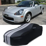 Universal Black & Grey Line Indoor Stain Stretch Soft Car Cover Dustproof. Fixed Price $46.90.