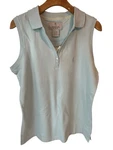 Browning Sleeveless Top Womens Large Blue Neck Button Collared Tank Shirt Nwt. Fixed Price $23.66.