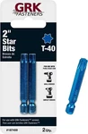 2 Pack Grk Fasteners Blue T-40 Torx In. Steel Star Drill Bit. Fixed Price $6.95.