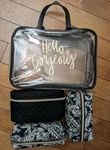 Dabney Lee 4 Piece Cosmetic Makeup Bag Travel Set Nwt Black Clear White Paisley. Fixed Price $20.00.
