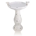 Light Brown Ceramic Birdbath With Antique Finish Rustic Outdoor Feeder 25 Inches. Fixed Price $80.99.